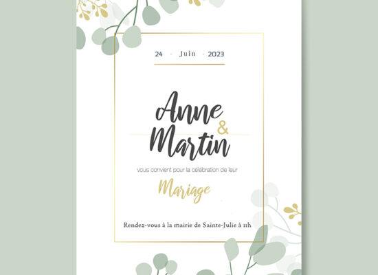 Faire part mariage création graphique